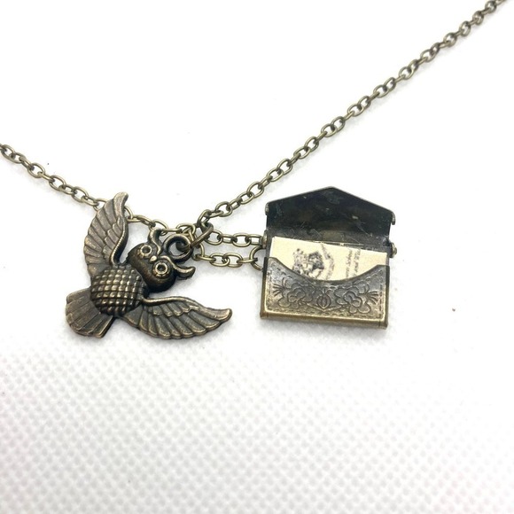 Bronze Hedwig and Hogwarts Letter Necklace - Picture 4 of 8